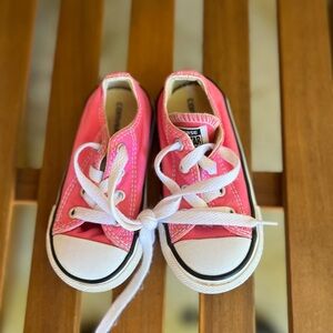 Converse Pink and White Canvas Sneakers